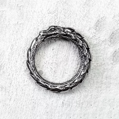 انگشتر استیل مردانه طرح اوروبروس