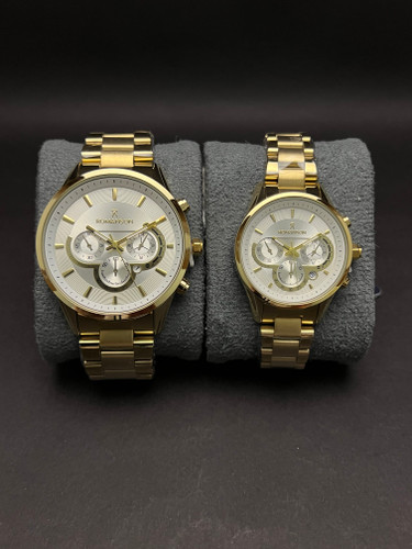 ساعت مچی ست رومانسون طرح کرنو فول استیل-ضدآب استخری