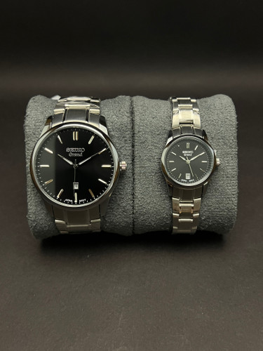 ساعت مچی ست سیکو گرند بند نقره ای مدل کلاسیک فول استیل-ضدآب استخری