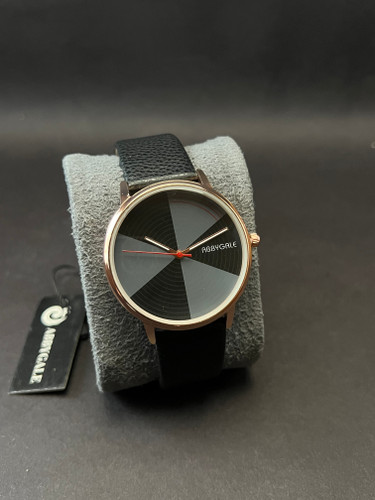 ساعت مچی مردانه اسپرت مارک ABBYGALE بند چرم مشکی_قاب فلز