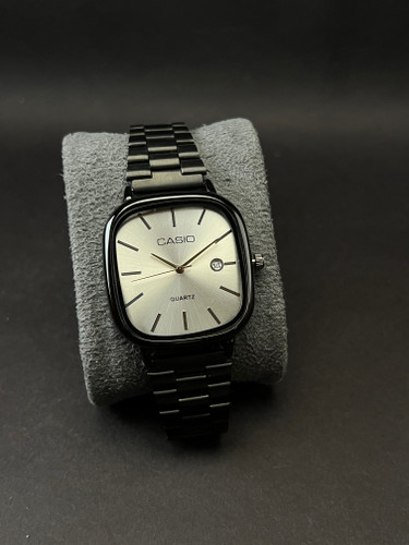 ساعت مچی مردانه کاسیو اولدمانی بند استیل مشکی درجه ۱ بازار -رنگ ثابت