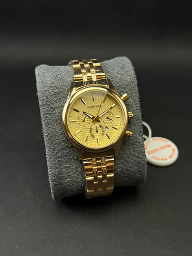 ساعت مچی مردانه امپاور طرح کرنو بنداستیل طلایی_صفحه زرد