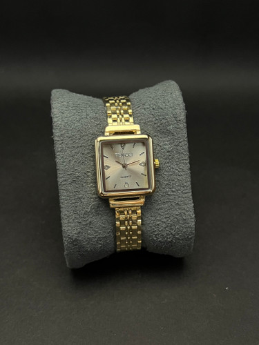 ساعت مچی زنانه مارک Fencci بند استیل طلایی قاب مستطیل_صفحه سفید