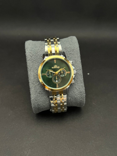 ساعت مچی زنانه الگانس طرح کرنو بنداستیل دو رنگ رنگ ثابت_ضدآب صفحه سبز