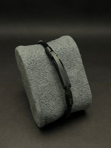 دستبند مردانه اصلی مارک موونت بلاک فول استیل فنری مشکی